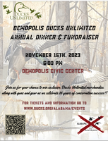 Demopolis Ducks Unlimited Annual Dinner Thu Nov 16 2023