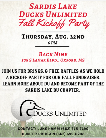 Event Sardis Lake Ducks Unlimited Kickoff Party