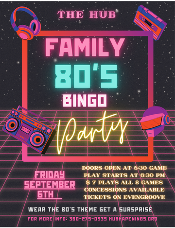 Event Family 80's Bingo Party at The HUB