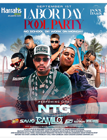 Event Labor Day Weekend Harrahs Pool Party NTG Live With DJ Camilo At Harrahs Resort