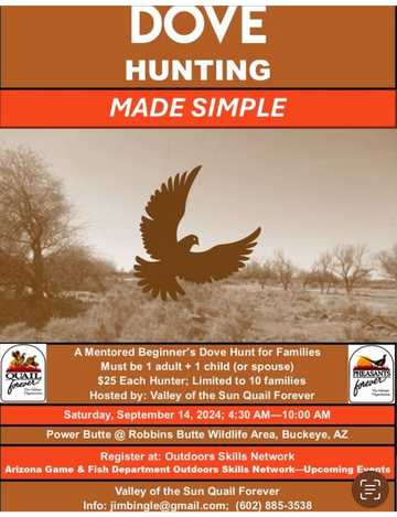 Event Mentored Beginners Family Dove Hunt