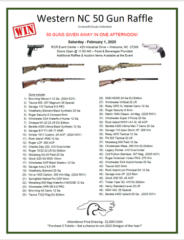 Event Western NCDU 50 Gun Raffle