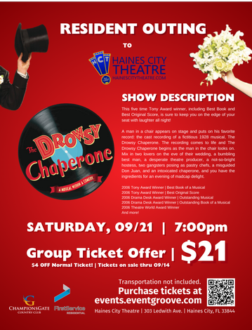 Event HCT's The Drowsy Chaperone Resident Outing (RESIDENTS ONLY)