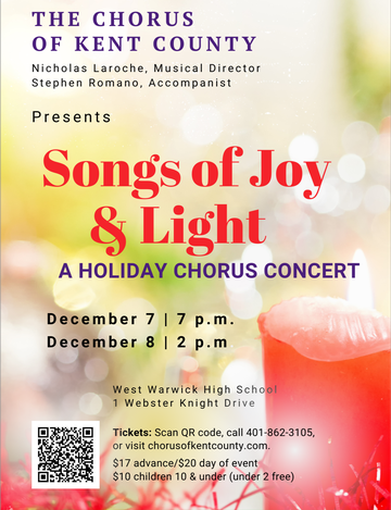 Event THE CHORUS OF KENT COUNTY presents Songs of Joy & Light: A Holiday Chorus Concert