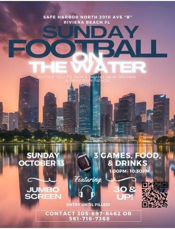 Event SOUTH FLORIDA LED SCREEN SUNDAY FOOTBALL ON THE WATER