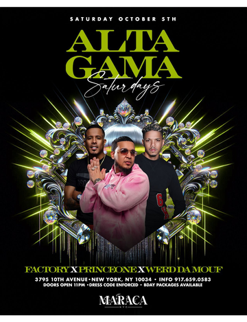 Event Alta Gama Saturdays At Maraca NYC