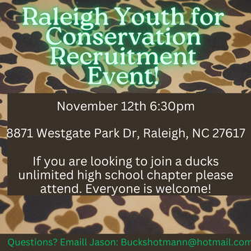 Event Raleigh Youth for Conservation Interest/Recruitment Event