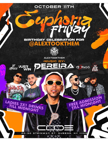 Event Euphoria Fridays Columbus Day Weekend At Code Astoria