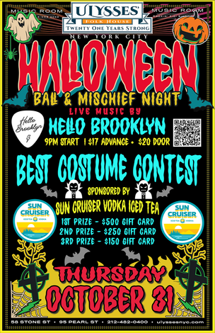 Event HALLOWEEN SPECIAL SHOW with Hello Brooklyn featuring 3 Grand Prizes for BEST COSTUME