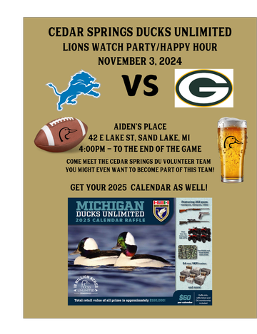 Event Cedar Springs Lions Watch Party/Happy Hour