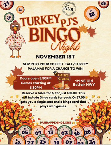 Event The HUB's Turkey Pajama Family Bingo Bash! 