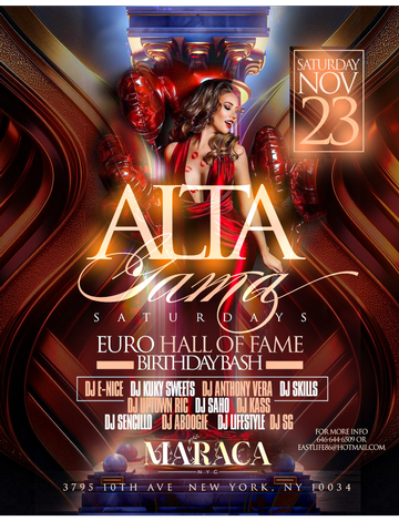 Event Alta Gama Saturdays Euro Official Hall Of Fame Birthday Bash At Maraca NYC