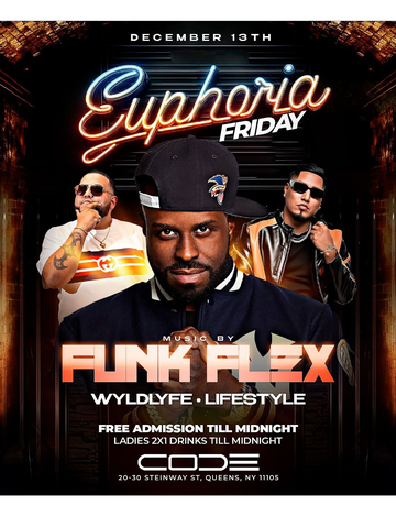 Event Euphoria Fridays Funkflex Live At Code Astoria