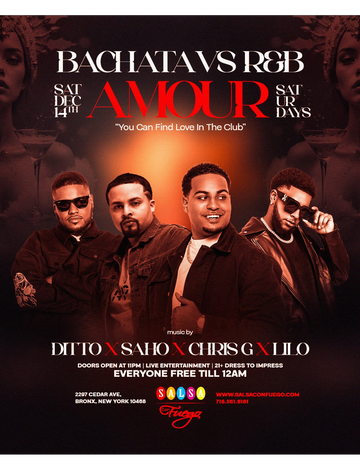 Event Amour Saturdays Bachata Vs R&B At Salsa Con Fuego