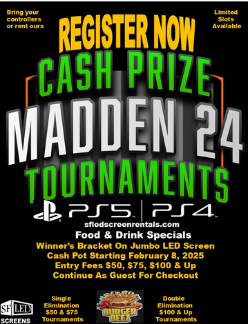 Event SOUTH FLORIDA LED SCREEN LIVE PS4 & PS5 MADDEN FOOTBALL TOURNAMENT