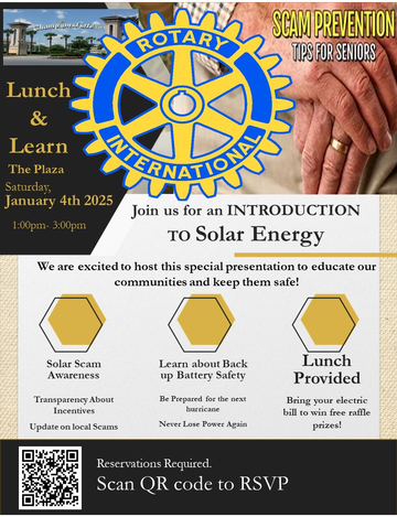 Event Rotary International: Intro to Solar Energy Lunch & Learn (RESIDENTS ONLY)