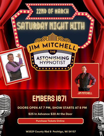 Event  Comedy Hypnosis with The Astonishing Hypnotist Jim Mitchell 2025