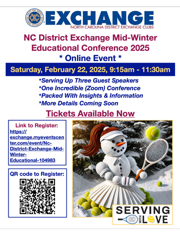 Event NC District Exchange Mid Winter Educational Conference - 2025 - Online Event