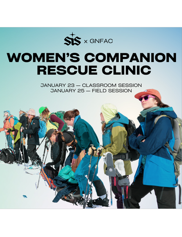 Event Women's Companion Rescue Clinic With Sisters in Snow @ REI Jan 23rd, field session Jan 25th @ History Rock Trailhead