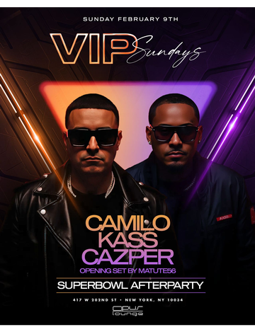 Event VIP Sundays Superbowl After Party DJ Camilo Live At Opus Lounge 