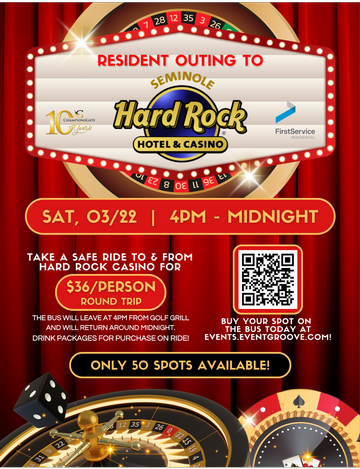 Event Hard Rock Casino Resident Outing (RESIDENTS & GUESTS ONLY)