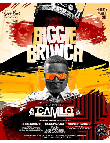 Event Biggie Brunch DJ Camilo Live At Dive Bar BK