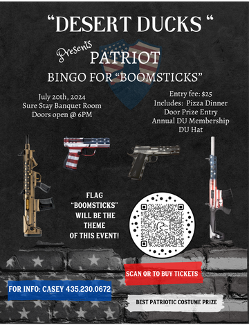 Event Price Bingo for "Boomsticks"