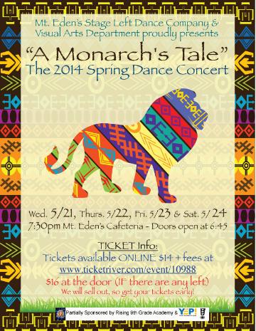 Event A  Monarch's Tale, the 2014 Spring Dance Concert