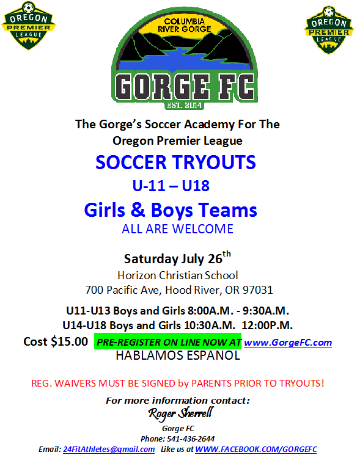 Event SOCCER TRYOUTS