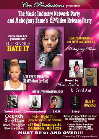 Event Mahogany Fame's EP Release Party