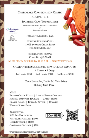 Event 3rd Annual Chesapeake Conservation Classic Fall Sporting Clay Tournament