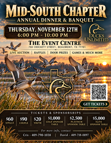 Event Mid-South Ducks Unlimited Banquet (Nederland, Port Neches, Port Arthur, Beaumont)