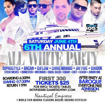 Event All White Boat Party Dj Prostyle at Nautical Empress Yacht Buy Tickets Now