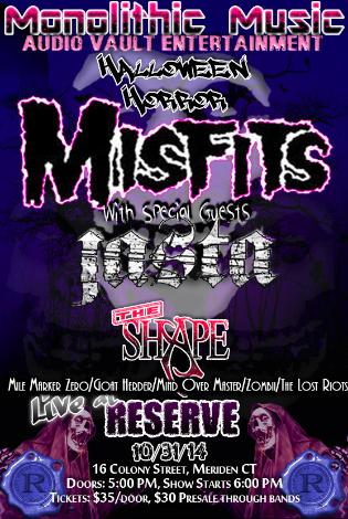 Event Halloween Horror w/ Misfits/Jasta/The Shape & More