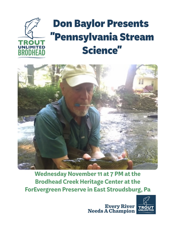 Event Speaker Series: Don Baylor Presents "Pennsylvania Stream Science"
