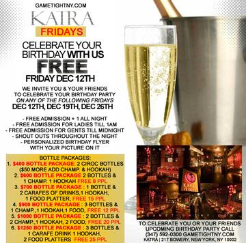 Event Celebrate your birthday at Katra Lounge NYC FREE
