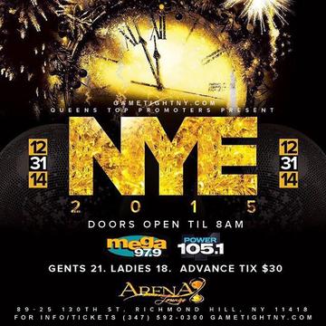 Event New Years Eve NYE Arena Lounge Party 2015