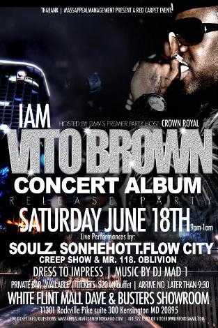Event I AM VITO BROWN CONCERT & RELEASE PARTY