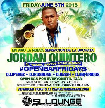 Event Open Bar Fridays Jordan Quintero Live