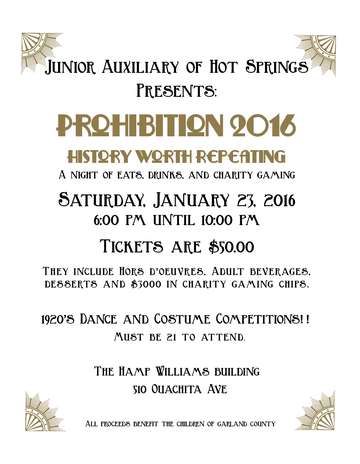 Event JA of Hot Springs Prohibition 2016