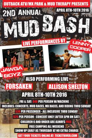 Event Outback's 2nd Annual Mud Bash featuring Jawga Boyz & Lenny Cooper