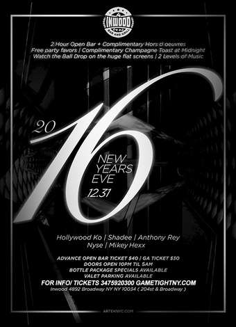 Event New Years Eve NYE Inwood Bar and Grill NYC 2017