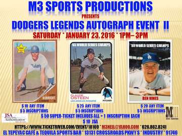 Event Los Angeles Dodgers Legends Autograph Event II