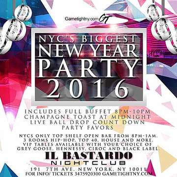 Event New Years Eve NYE Il Bastardo Party 2016