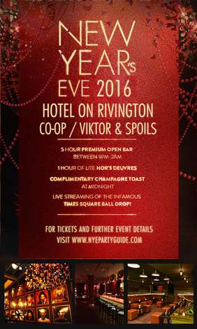 Event New Year's Eve at Hotel on Rivington - Co-OP / Viktor & Spoils