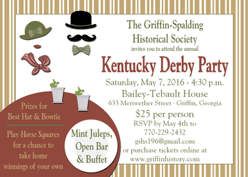Event Kentucky Derby Party- Griffin-Spalding Historical Society