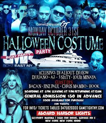Event NYC Halloween Boat Party Cruise at Harbor Lights Skyport Marina 2016 Tickets