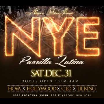 Event Parrilla Latina Lounge New Years Eve NYE 2017
