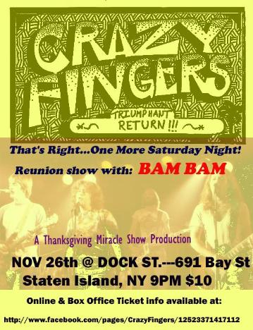 Event CRAZY FINGERS and BAM BAM Reunion