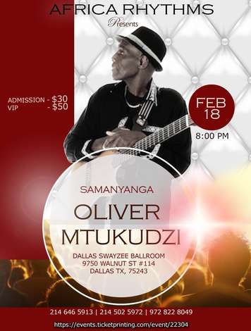 Event Oliver Mtukudzi & The Black Spirits - Dallas TX